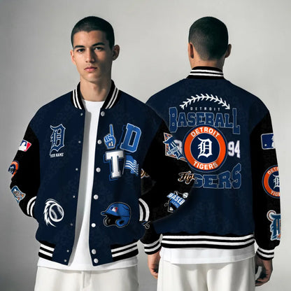 LIMITED EDITION - NEW CUSTOMIZED MLB16 DTS DETROIT TIGERS SATIN VARSITY & BASEBALL JACKETS