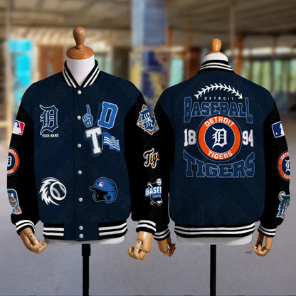 LIMITED EDITION - NEW CUSTOMIZED MLB16 DTS DETROIT TIGERS SATIN VARSITY & BASEBALL JACKETS