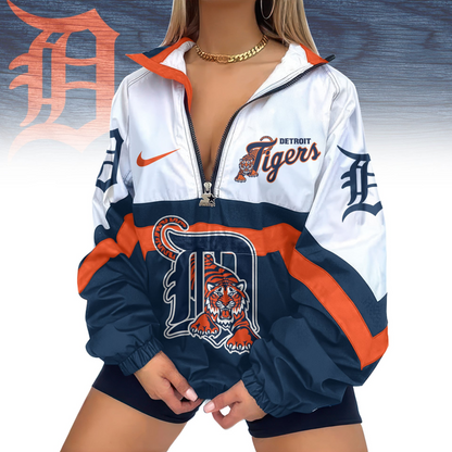 LIMITED EDITION - NEW CUSTOMIZED MLB16 DTS DETROIT TIGERS V-NECK ZIPPER JACKET