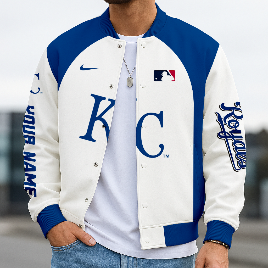LIMITED EDITION - NEW CUSTOMIZED MLB19 KCR KANSAS CITY ROYALS BASEBALL JACKET, SATIN VARSITY JACKET