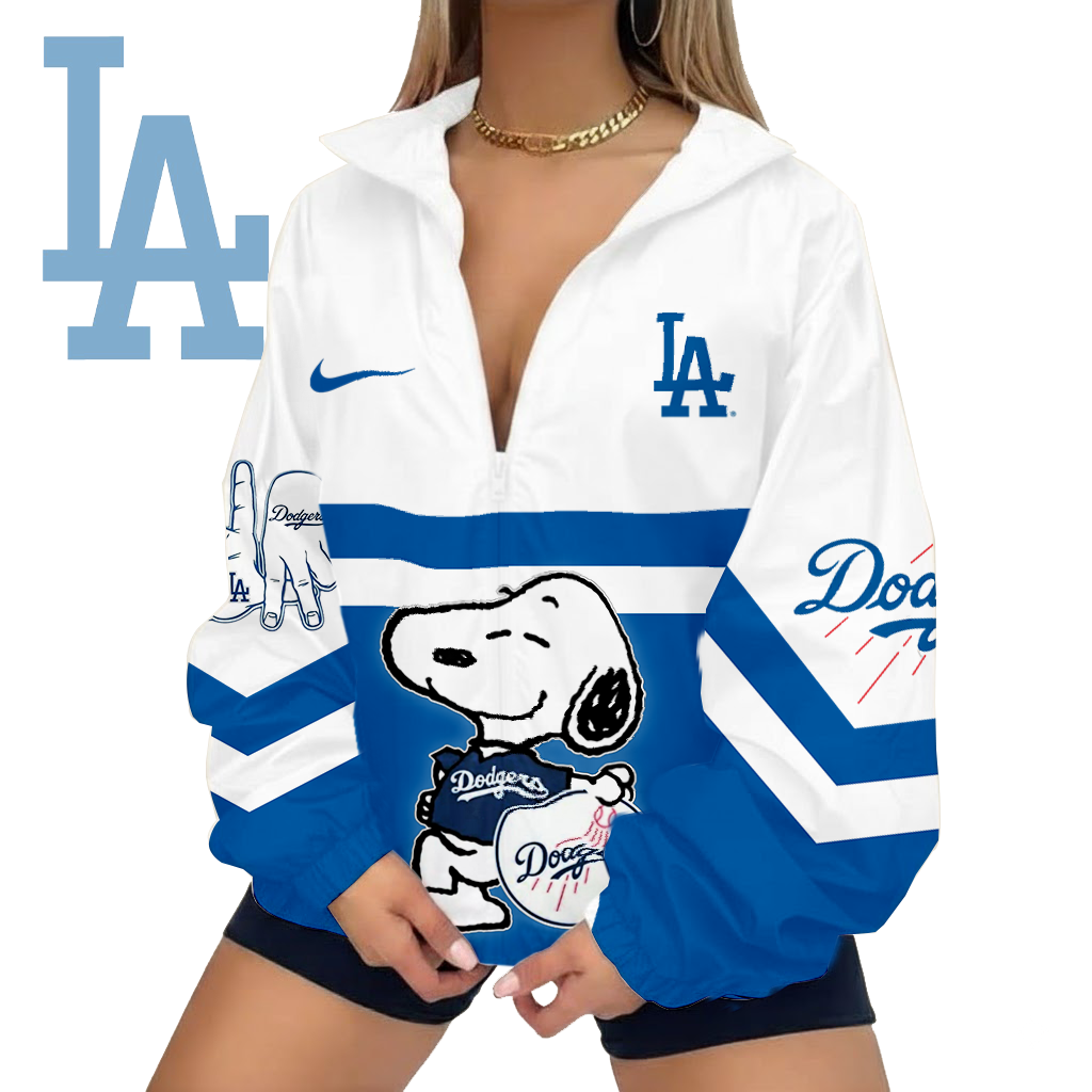 LIMITED EDITION - NEW CUSTOMIZED MLB02 LAD LOS ANGELES DODGERS V-NECK ZIPPER JACKET