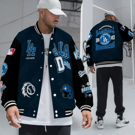 LIMITED EDITION - NEW CUSTOMIZED MLB02 LAD LOS ANGELES DODGERS SATIN VARSITY & BASEBALL JACKETS