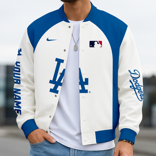 LIMITED EDITION - NEW CUSTOMIZED MLB02 LAD LOS ANGELES DODGERS BASEBALL JACKET, SATIN VARSITY JACKET