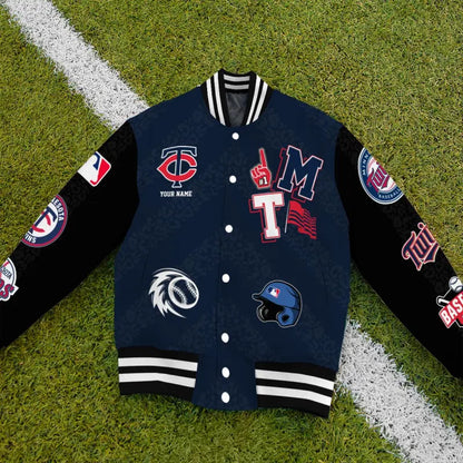 LIMITED EDITION - NEW CUSTOMIZED MLB22 MTS MINNESOTA TWINS SATIN VARSITY & BASEBALL JACKETS