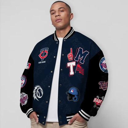 LIMITED EDITION - NEW CUSTOMIZED MLB22 MTS MINNESOTA TWINS SATIN VARSITY & BASEBALL JACKETS