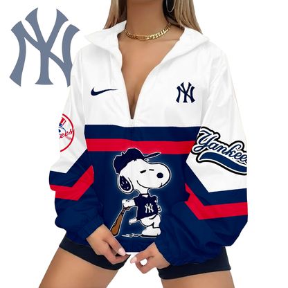 LIMITED EDITION - NEW CUSTOMIZED MLB01 NYY NEW YORK YANKEES V-NECK ZIPPER JACKET