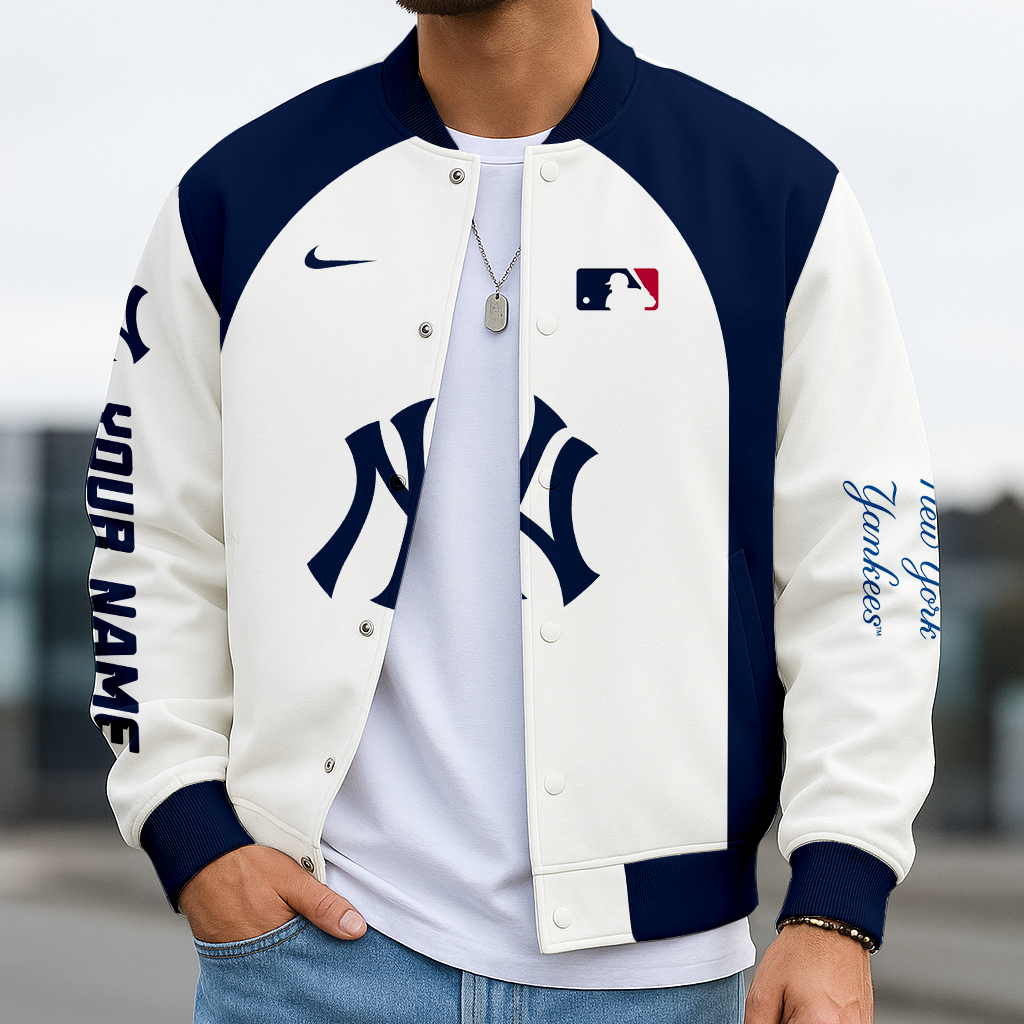 LIMITED EDITION - NEW CUSTOMIZED MLB01 NYY NEW YORK YANKEES BASEBALL JACKET, SATIN VARSITY JACKET