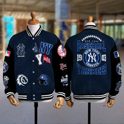 LIMITED EDITION - NEW CUSTOMIZED MLB01 NYY NEW YORK YANKEES SATIN VARSITY & BASEBALL JACKETS