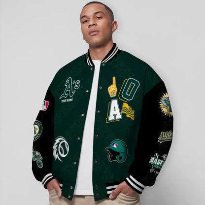 LIMITED EDITION - NEW CUSTOMIZED MLB23 OAS OAKLAND ATHLETICS SATIN VARSITY & BASEBALL JACKETS