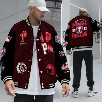 LIMITED EDITION - NEW CUSTOMIZED MLB11 PPS PHILADELPHIA PHILLIES SATIN VARSITY & BASEBALL JACKETS
