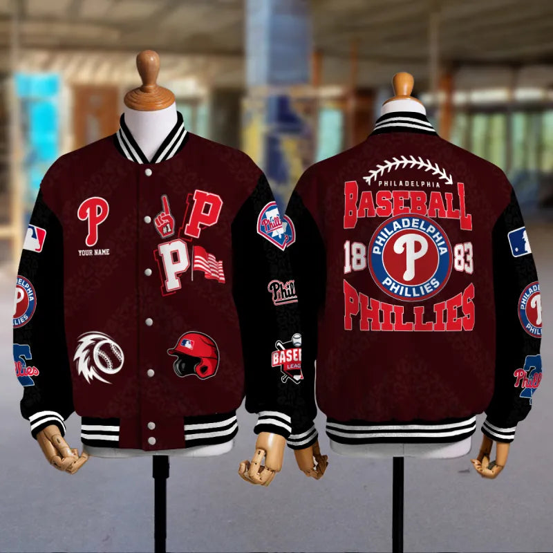 LIMITED EDITION - NEW CUSTOMIZED MLB11 PPS PHILADELPHIA PHILLIES SATIN VARSITY & BASEBALL JACKETS