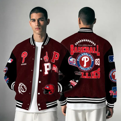 LIMITED EDITION - NEW CUSTOMIZED MLB11 PPS PHILADELPHIA PHILLIES SATIN VARSITY & BASEBALL JACKETS