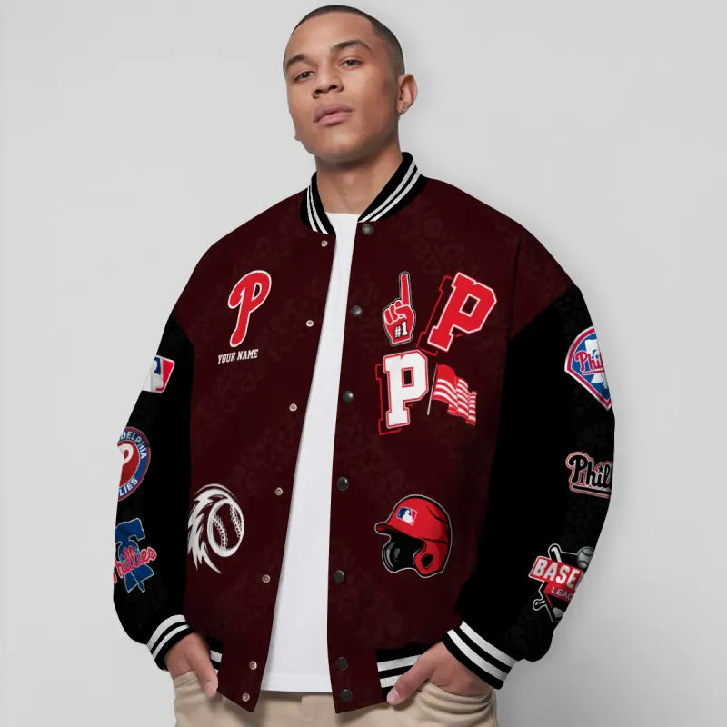 LIMITED EDITION - NEW CUSTOMIZED MLB11 PPS PHILADELPHIA PHILLIES SATIN VARSITY & BASEBALL JACKETS