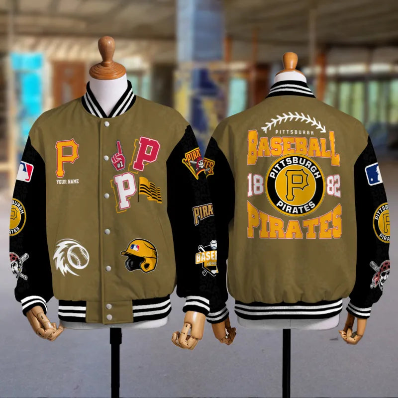 LIMITED EDITION - NEW CUSTOMIZED MLB29 PHP PITTSBURGH PIRATES SATIN VARSITY & BASEBALL JACKETS
