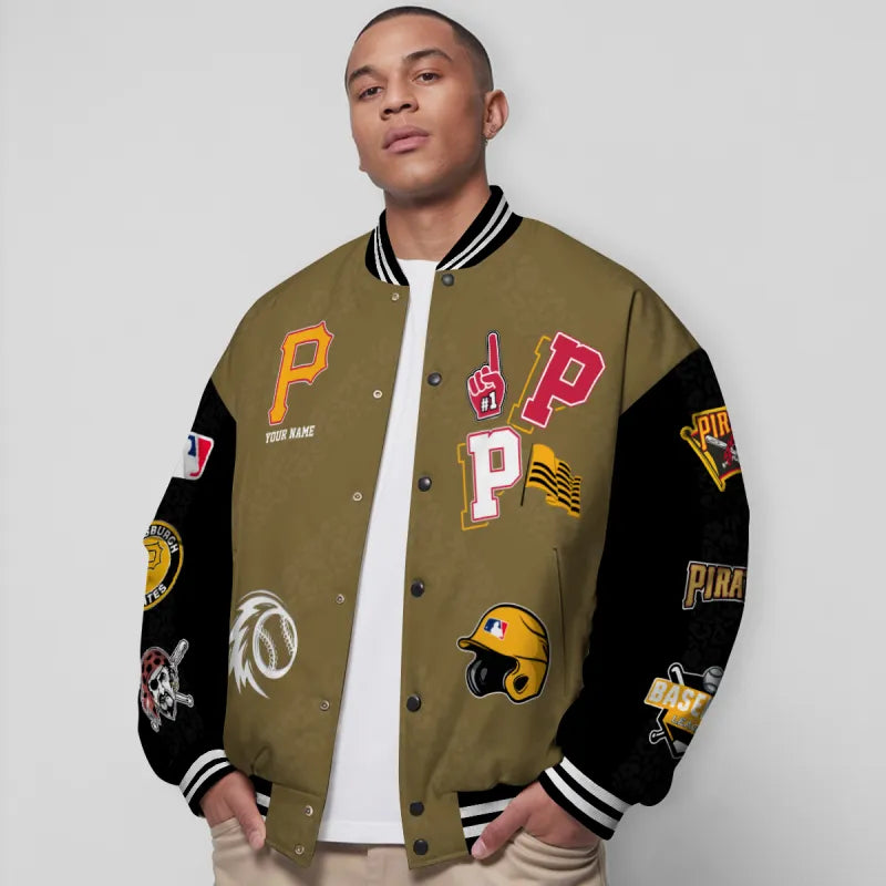 LIMITED EDITION - NEW CUSTOMIZED MLB29 PHP PITTSBURGH PIRATES SATIN VARSITY & BASEBALL JACKETS