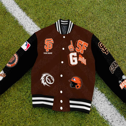 LIMITED EDITION - NEW CUSTOMIZED MLB06 SFG SAN FRANCISCO GIANTS SATIN VARSITY & BASEBALL JACKETS