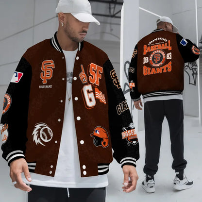 LIMITED EDITION - NEW CUSTOMIZED MLB06 SFG SAN FRANCISCO GIANTS SATIN VARSITY & BASEBALL JACKETS