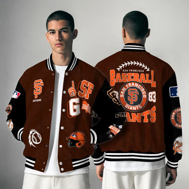LIMITED EDITION - NEW CUSTOMIZED MLB06 SFG SAN FRANCISCO GIANTS SATIN VARSITY & BASEBALL JACKETS