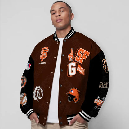 LIMITED EDITION - NEW CUSTOMIZED MLB06 SFG SAN FRANCISCO GIANTS SATIN VARSITY & BASEBALL JACKETS