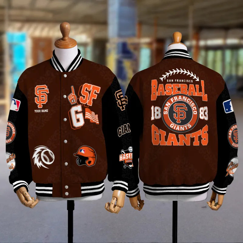 LIMITED EDITION - NEW CUSTOMIZED MLB06 SFG SAN FRANCISCO GIANTS SATIN VARSITY & BASEBALL JACKETS