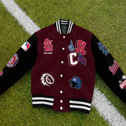 LIMITED EDITION - NEW CUSTOMIZED MLB24 SLC ST. LOUIS CARDINALS SATIN VARSITY & BASEBALL JACKETS
