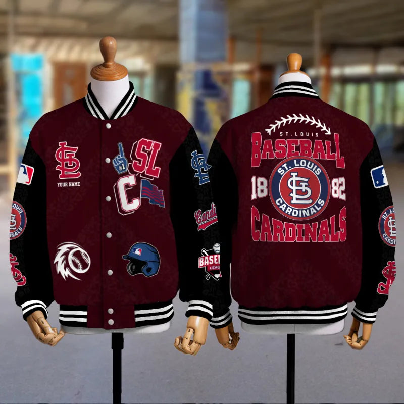 LIMITED EDITION - NEW CUSTOMIZED MLB24 SLC ST. LOUIS CARDINALS SATIN VARSITY & BASEBALL JACKETS