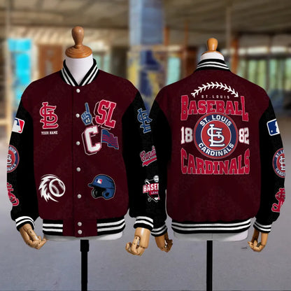 LIMITED EDITION - NEW CUSTOMIZED MLB24 SLC ST. LOUIS CARDINALS SATIN VARSITY & BASEBALL JACKETS