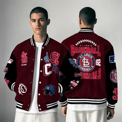 LIMITED EDITION - NEW CUSTOMIZED MLB24 SLC ST. LOUIS CARDINALS SATIN VARSITY & BASEBALL JACKETS
