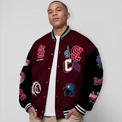 LIMITED EDITION - NEW CUSTOMIZED MLB24 SLC ST. LOUIS CARDINALS SATIN VARSITY & BASEBALL JACKETS