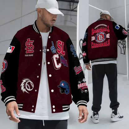 LIMITED EDITION - NEW CUSTOMIZED MLB24 SLC ST. LOUIS CARDINALS SATIN VARSITY & BASEBALL JACKETS