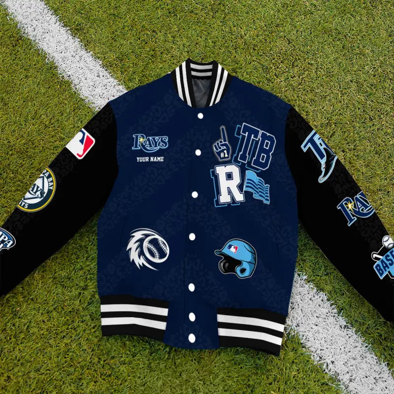 LIMITED EDITION - NEW CUSTOMIZED MLB21 TBR TAMPA BAY RAYS SATIN VARSITY & BASEBALL JACKETS