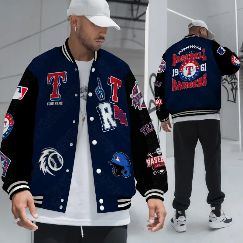 LIMITED EDITION - NEW CUSTOMIZED MLB08 TRS TEXAS RANGERS SATIN VARSITY & BASEBALL JACKETS