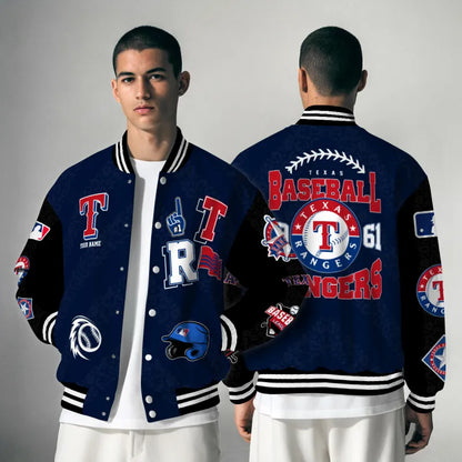 LIMITED EDITION - NEW CUSTOMIZED MLB08 TRS TEXAS RANGERS SATIN VARSITY & BASEBALL JACKETS