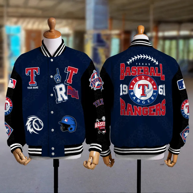 LIMITED EDITION - NEW CUSTOMIZED MLB08 TRS TEXAS RANGERS SATIN VARSITY & BASEBALL JACKETS