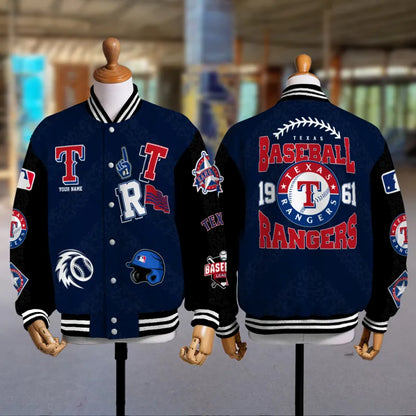 LIMITED EDITION - NEW CUSTOMIZED MLB08 TRS TEXAS RANGERS SATIN VARSITY & BASEBALL JACKETS