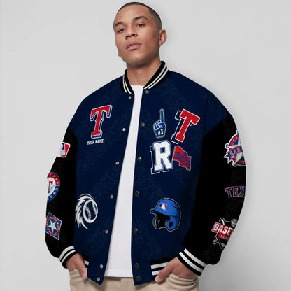LIMITED EDITION - NEW CUSTOMIZED MLB08 TRS TEXAS RANGERS SATIN VARSITY & BASEBALL JACKETS