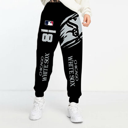 LIMITED EDITION - NEW CUSTOMIZED MLB26 CWS CHICAGO WHITE SOX UNISEX LONG PANTS