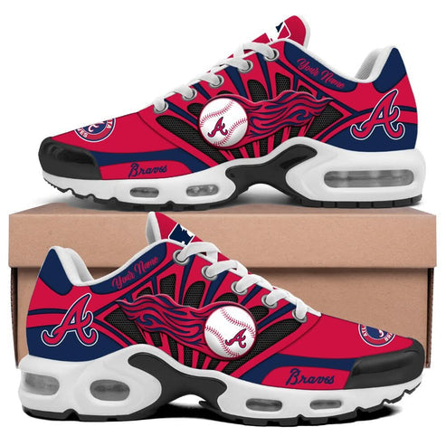 LIMITED EDITION - NEW CUSTOMIZED MLB09 ABS ATLANTA BRAVES UNISEX AIR MAX PLUS SNEAKERS